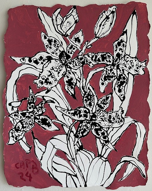 Christian Brechneff, Bellariadianadunn Newberry Purple I
ink and oil on handmade paper, 22"" x 17""
CB 0324.10
$2,400