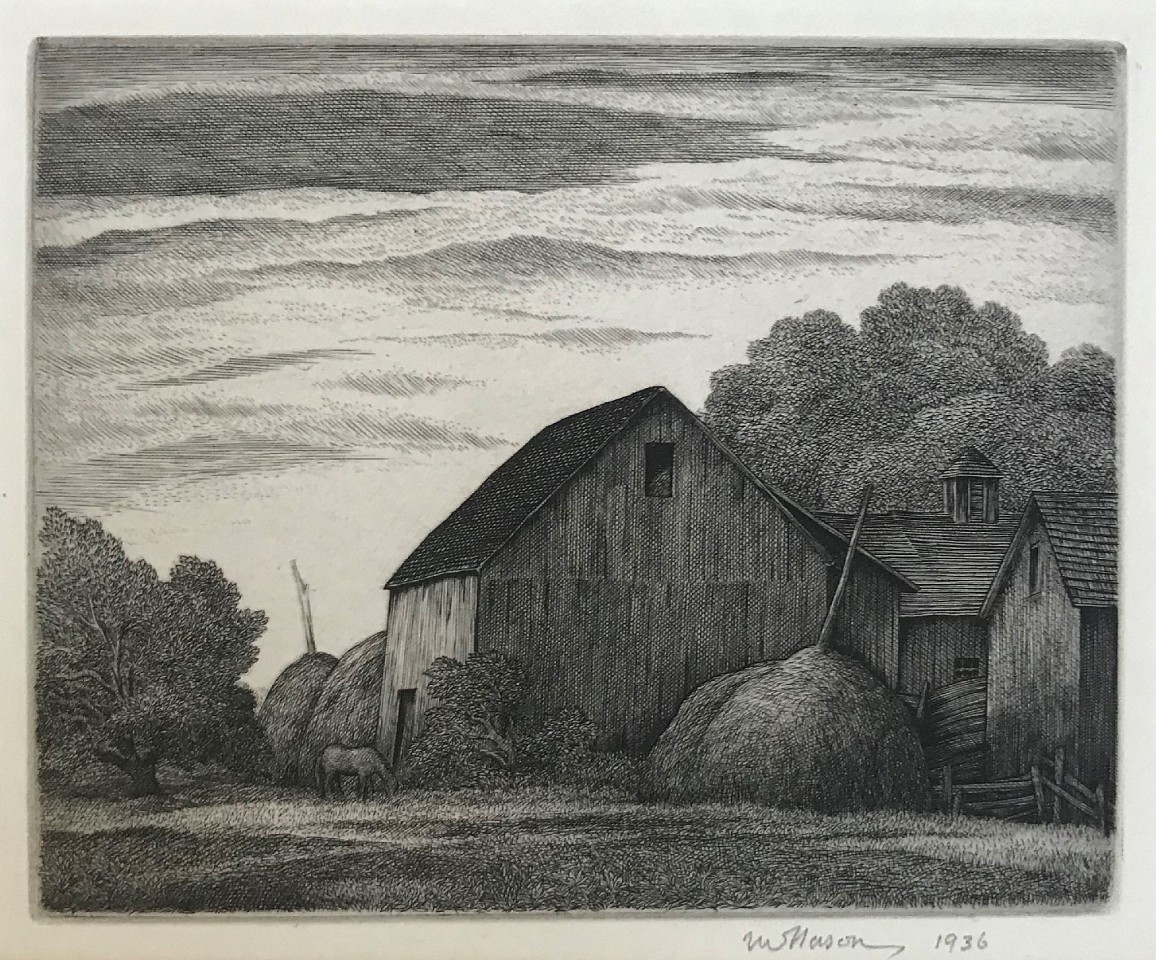 Thomas Willoughby Nason, Haddam Farm
copper engraving, 4" x 5", BPL #199
BPL 199
pencil signed, TW Nason and dated 1936, lower right
THFA 05/17.05
$650