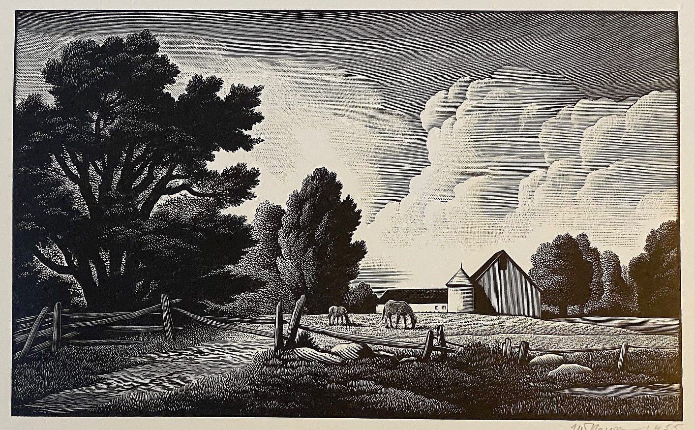 Thomas Willoughby Nason, The Little Farm, 1955
woodblock print on paper, 5 1/2"" x 9""
JCA 6738
$1,200