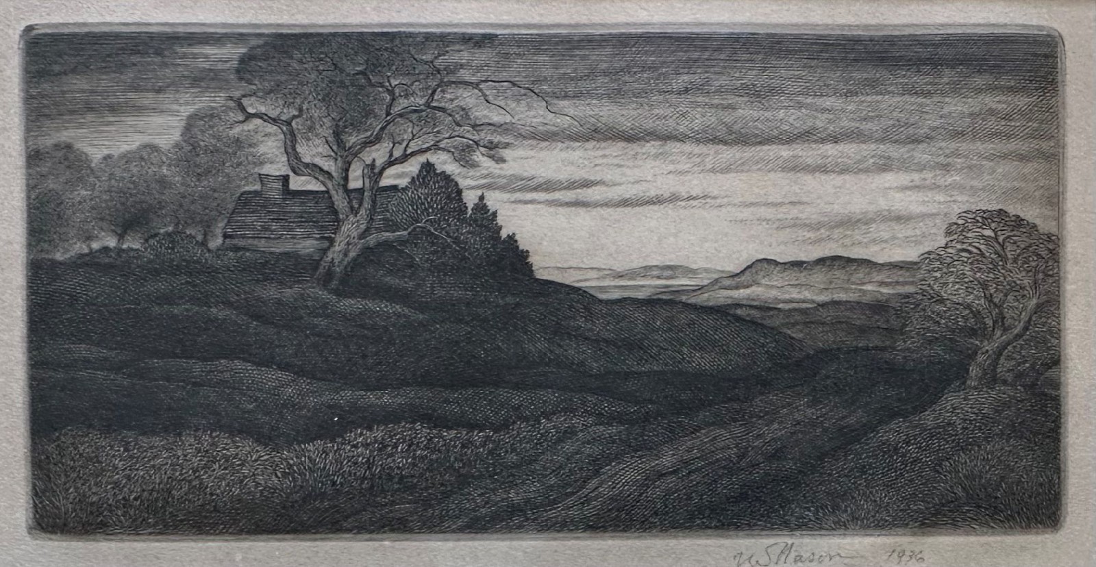 Thomas Willoughby Nason, Road To The Sea, 1931
copper engraving on paper, 3"" x 5 5/8""
JCA 6812
$850