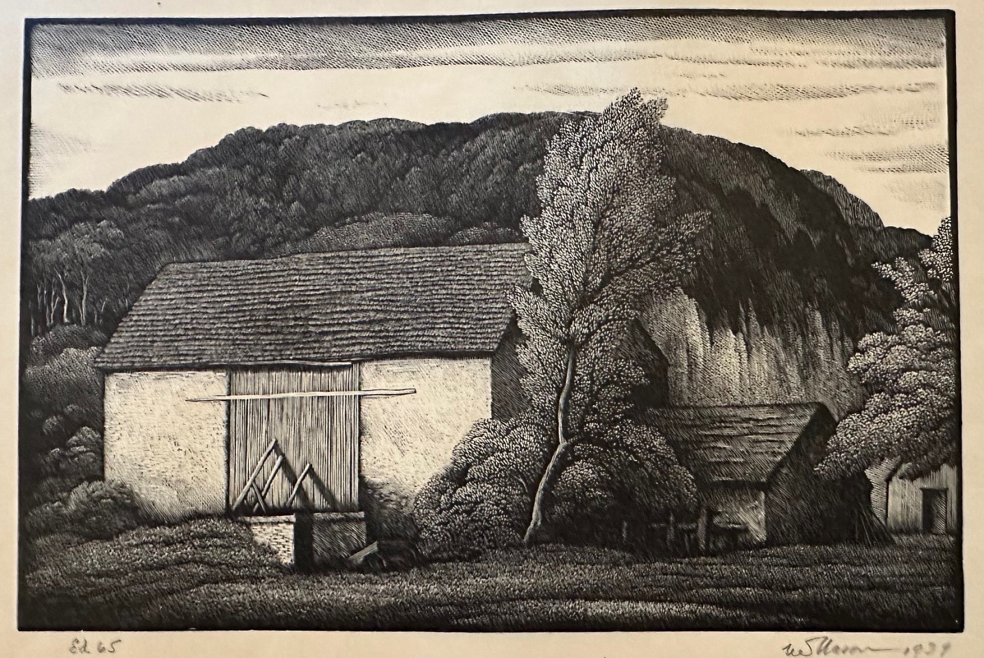 Thomas Willoughby Nason, Stone Barn, Bucks County, 1939
wood engraving, 4 1/4"" x 6 3/8""
JCA 6777.01
$850