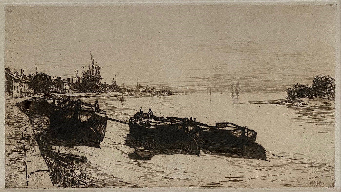 Charles Adams Platt, Mud Boat on the Thames, 1883
etching on paper, 6"" x 11""
JCA 6698.02
$750