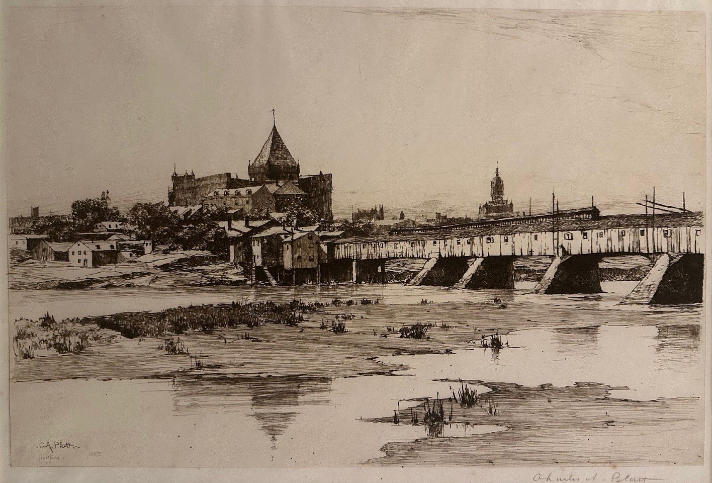 Charles Adams Platt, Hartford Bridge, 1885
etching on paper, 11 3/4"" x 17 1/2""
JWC 0124.03
$2,000