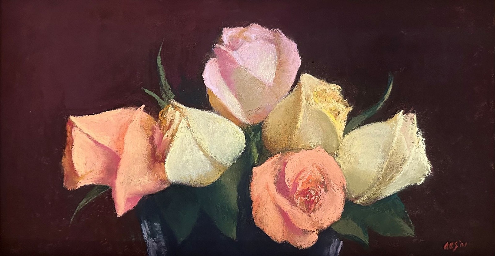 Aaron Shikler, Bouquet Of Roses, 2001
pastel on board, 7 1/2"" x 14 1/4""
JCA 6764
$9,500