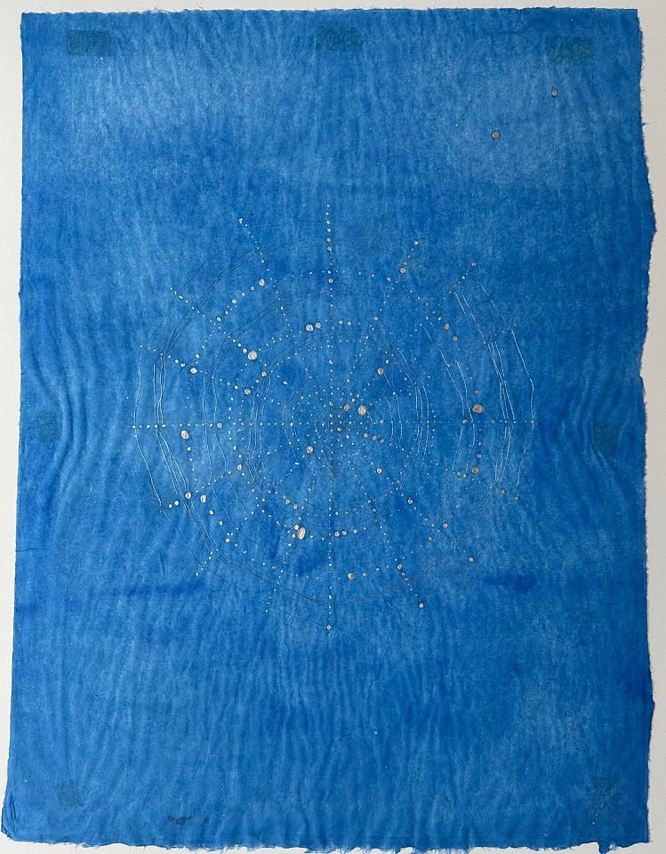 Pat Smith, Blue Web
watercolor, silver thread nd ink on japanese paper, 26"" x 19""
PS 0824.05
$2,100