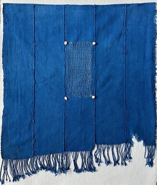 Pat Smith, Four Points
african indigo textile with knitted wire and porcelain, 26"" x 22""
PS 0824.18
$2,500