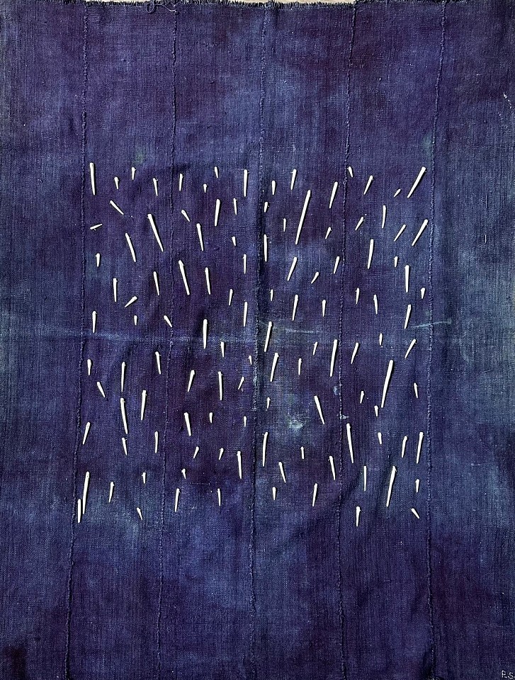 Pat Smith, White Rain Drops
Indigo textile, porcelain and wire, 45"" x 34""
PS 0824.07
$3,200