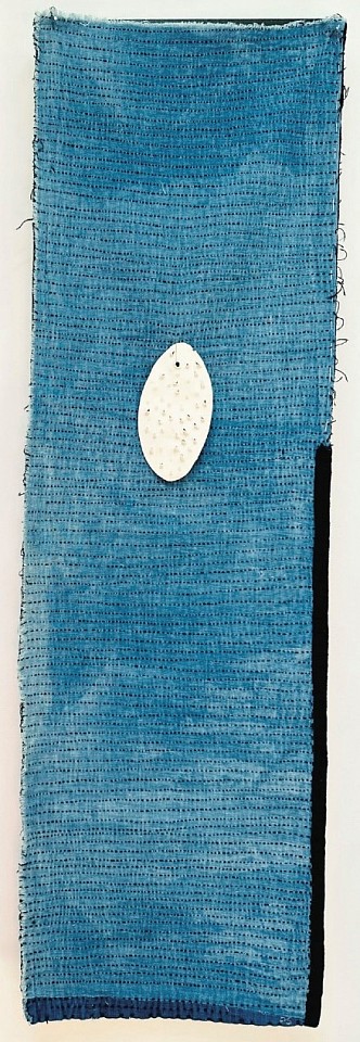 Pat Smith, Oval
indigo textile, porcelain and thread, 37"" x 12""
PS 0824.21
$2,250