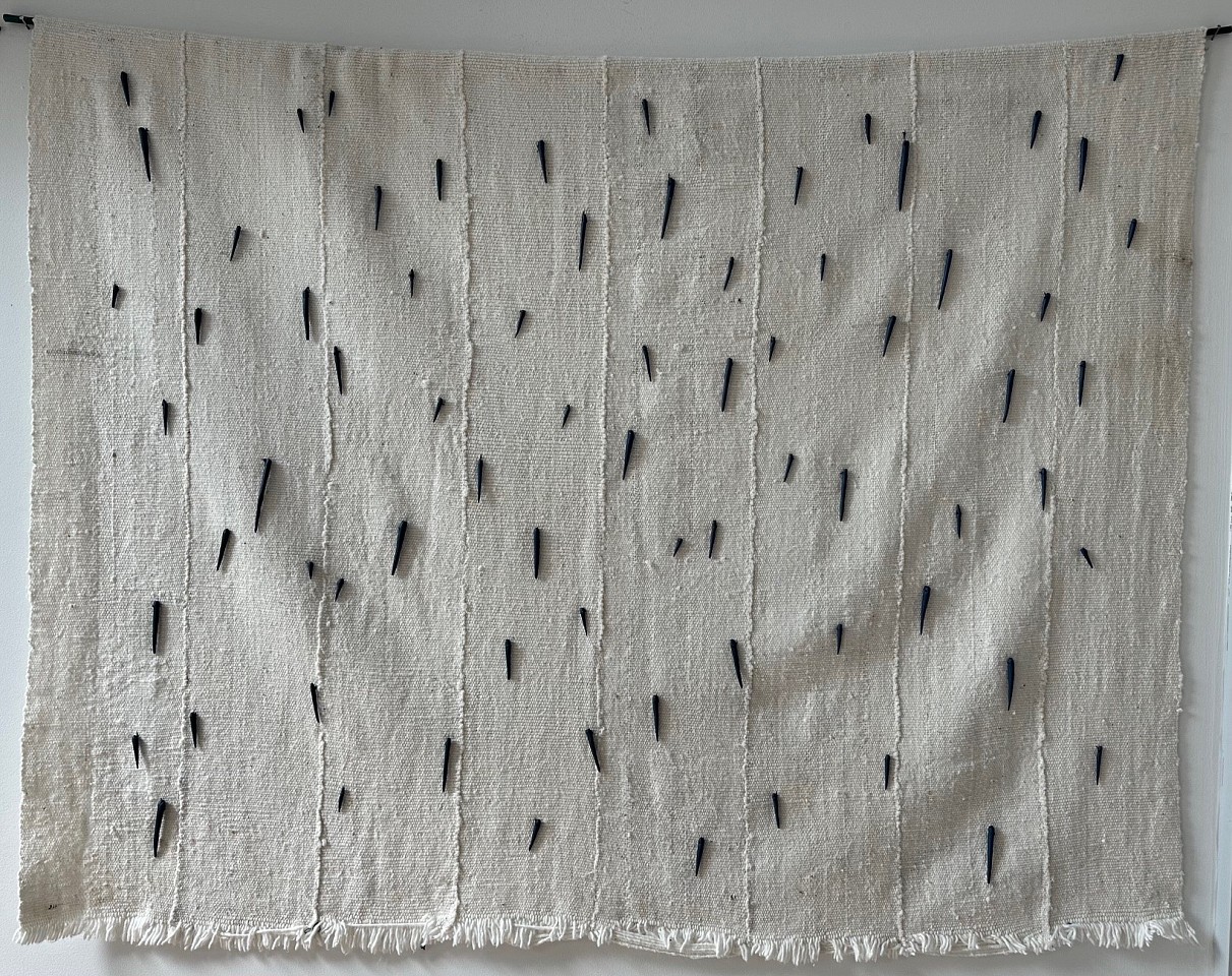 Pat Smith, Blue Rain
white cloth, indigo, porcelain, 33"" x 42""
PS 0824.03
$3,000