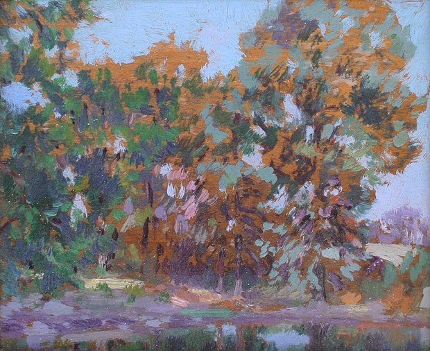 Lawrence Mazzanovich, Fall, Water's Edge
oil on board, 6"" x 7""
unsigned
JWC 11/09.11
$1,000