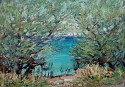 Clark Voorhees, Admiralty Cove through the Tamarisks
oil on board