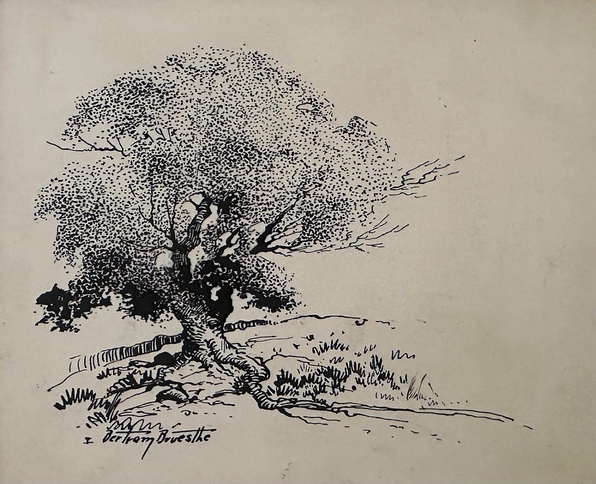 Bertram G. Bruestle, Hillside Oak
pen and black ink on paper, 4 1/4"" x 5 1/4""
JCA 6785
$500