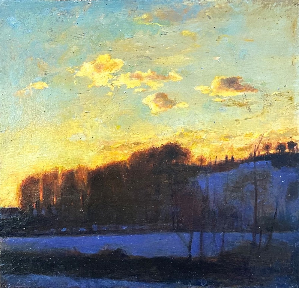 Stephen Brown, Late Evening, Winter
oil on board, 7 1/2"" x 7 3/4""
JWC 1124.01
$4,500