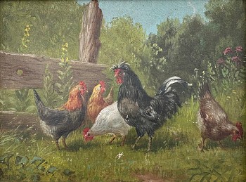 hudson river school: George Edward Candee Chickens