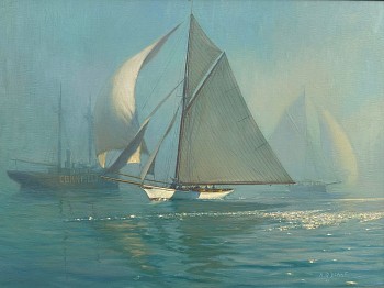 recent arrivals: A. D. Blake Mariquita Passing Cornfield Lightship, 1892