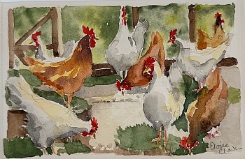 women artists: Eloise Clark Pecking Order
