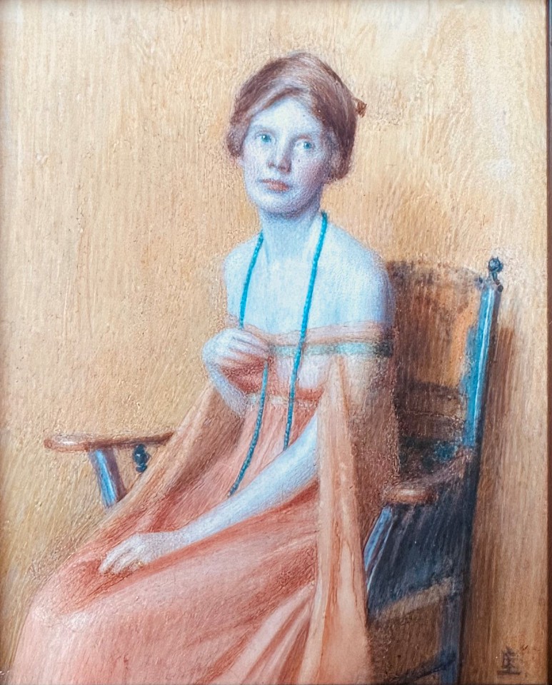 Lydia Eastwick Longacre, Study in Copper and Gold
watercolor on ivory, 4' x 3 1/4""
JCAC 6957.02
$5,000