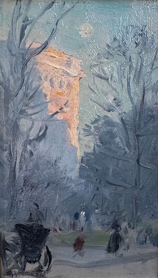 Addison Thomas Millar, Late Day Sun, Central Park, c 1890
oil on canvas, 5 5/8"" x 3 5/8""
MLFA1125.12
$9,000