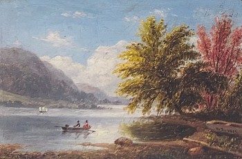 hudson river school: William Rickarby Miller Black Mountain, Lake George, from Sabbath Day Point, 1871