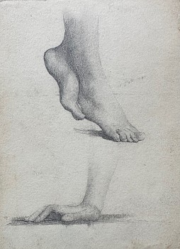 prints/drawings: Bertram G. Bruestle Feet and Hand Study