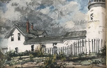 watercolors/pastels: Linden Frederick Portland Head Lighthouse
