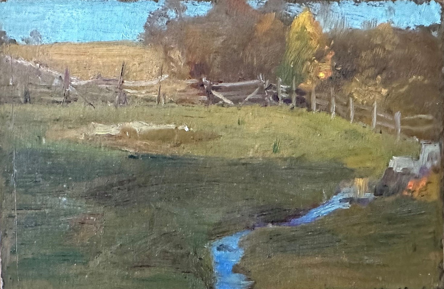 Walter Clark, Pasture Stream
oil on board, 4 ""x 6""
JCA 6927.03
$1,500