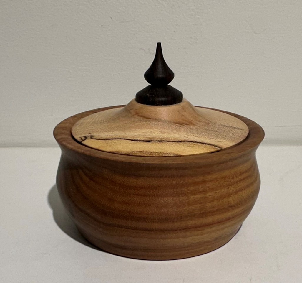 Michael Theise, Lidded Vessel V
Maple, Walnut , and Canary Wood, 3"" H x 4"" diameter
MTWood1125.05
$275
