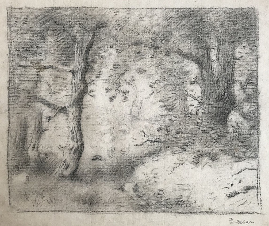 Louis Paul Dessar, In the Woods
pencil on paper, 6 1/4"" x 7 3/4""
signed Dessar, lower right
JWC 0119.08
$600
