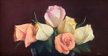 still life:&nbsp;Aaron Shikler Bouquet Of Roses, 2001