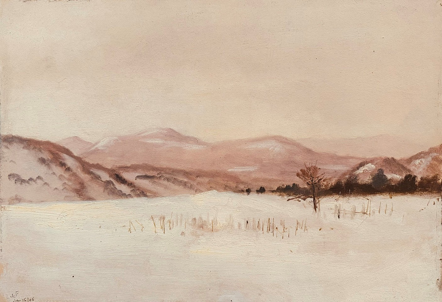 Lockwood de Forest, Snowy Plains
oil on paper, 9 1/2"" x 14""
MG 25
$7,500