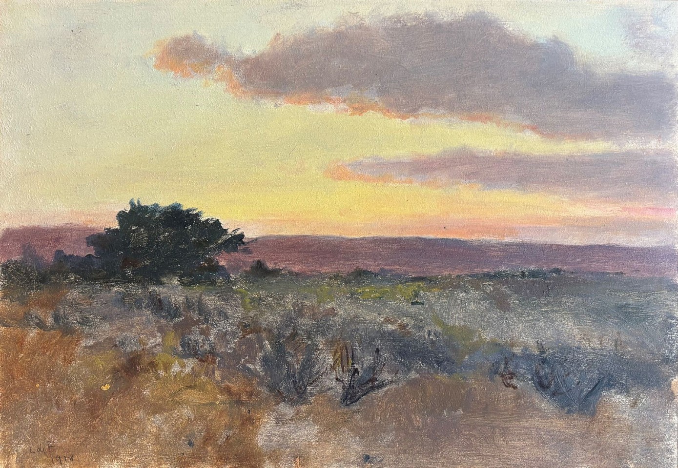 Lockwood de Forest, Distant Hills
oil on paper, 9 1/2"" x 14""
MG 31
$7,500